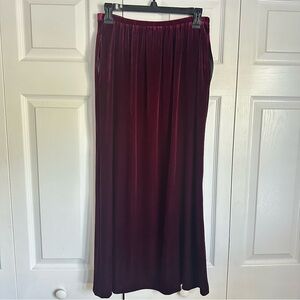 Graver Studio Skirt Womens Small Burgundy Velvet Long Pull-On Elastic Made USA